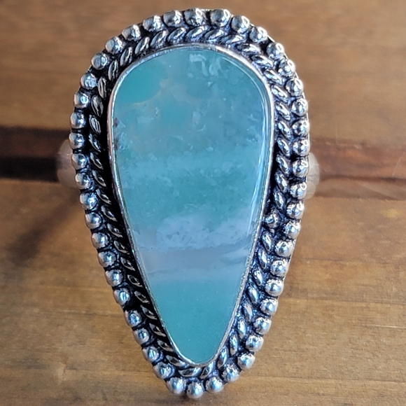 Vintage Jewelry - Native Calcite Gemstone Ring Size 9.5 Silver 925 Womens Western Jewelry …